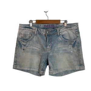 Hydraulic Light Wash Cuffed Shorts Juniors